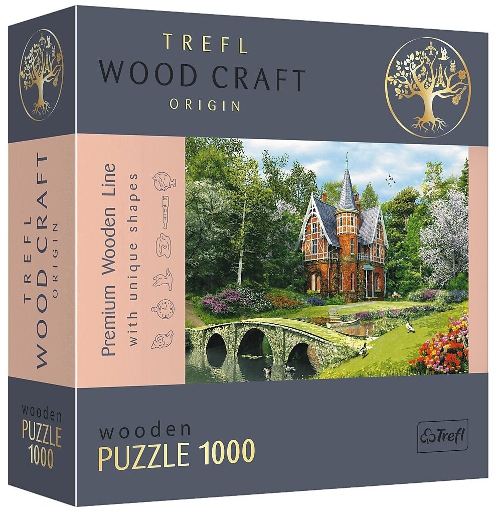 Puzzle-1000 деревянный Викторианский дом Trefl - фото №1