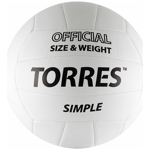 TORRES Мяч волейбольный пляжный Torres Simple (Белый - черный)