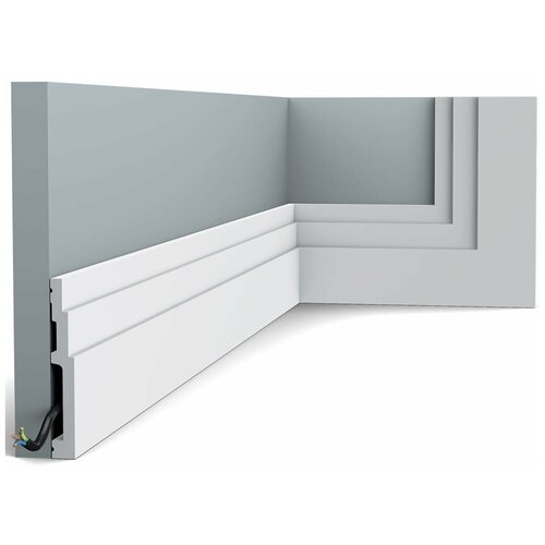 Плинтус Orac Axxent напольный полиуретановый 16х120 мм Orac Decor SX 180 широкий из дюрополимера под покраску
