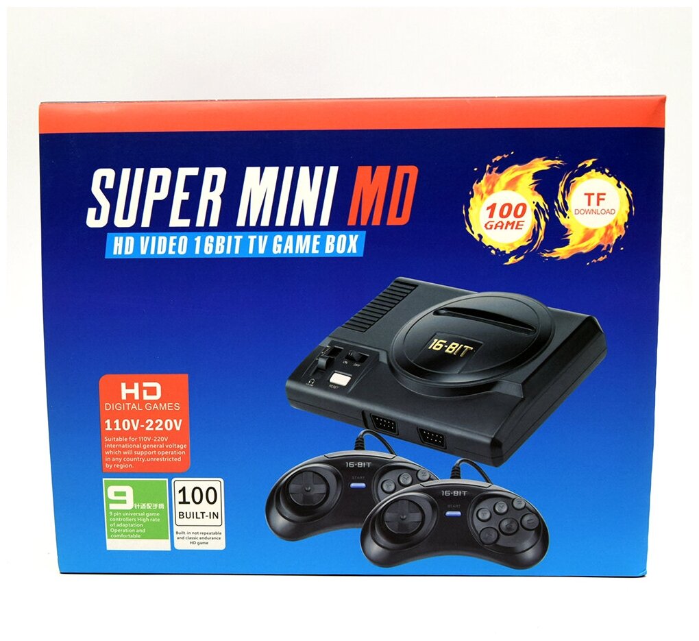 Игровая приставка Super Mini MD + HDMI (100 встроенных игр)