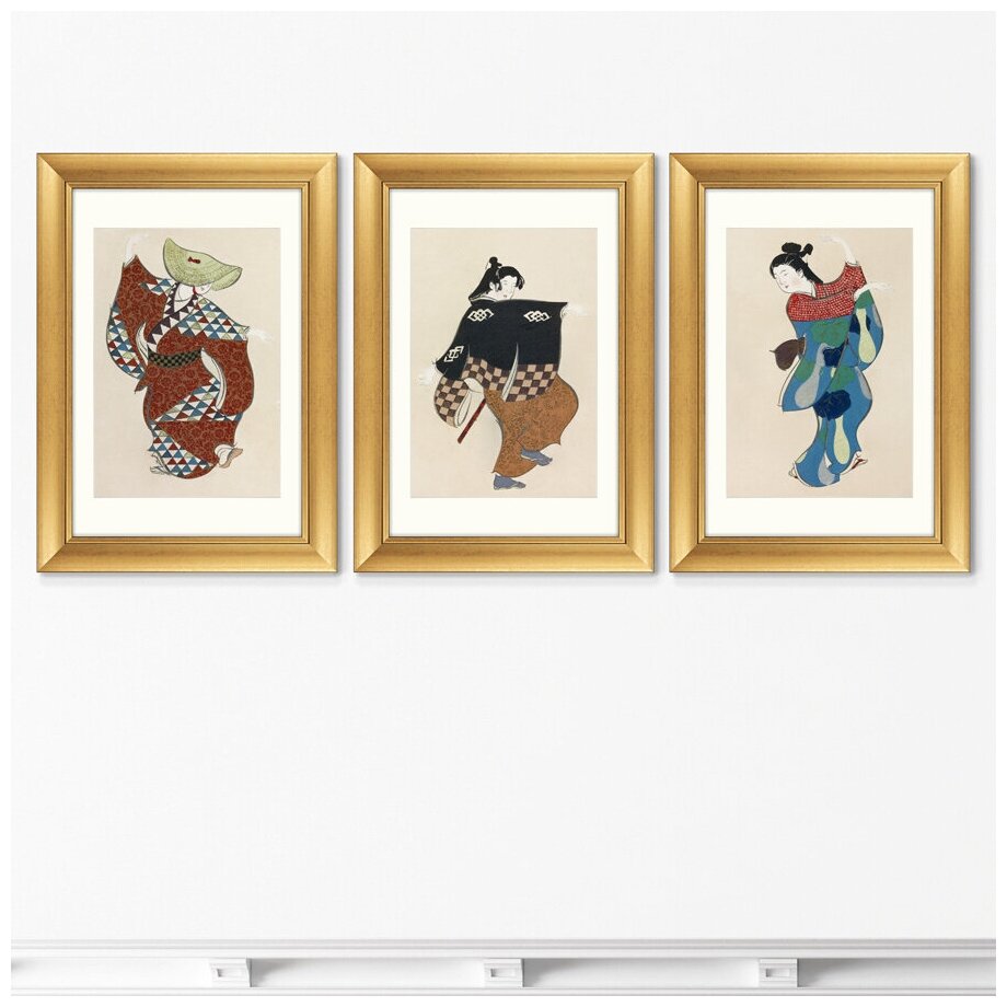 Набор из 3-х репродукций картин в раме Dancers from Momoyogusa–Flowers, 1909г. Размер картины: 50,5х70,5см