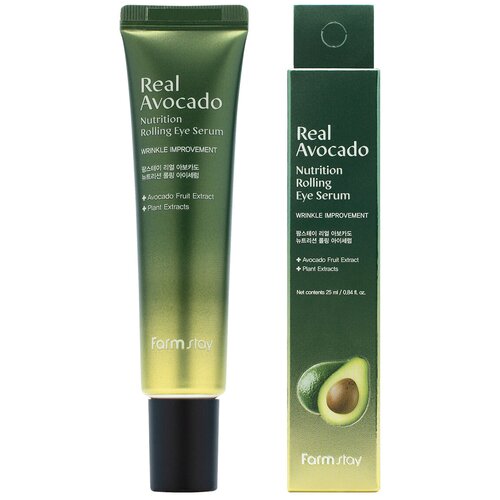 Сыворотка-роллер для кожи вокруг глаз с экстрактом авокадо FarmStay Real Avocado Nutrition Rolling Eye Serum 25мл