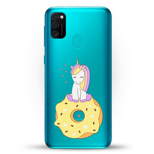 Силиконовый чехол Единорог на пончике на Samsung Galaxy M21