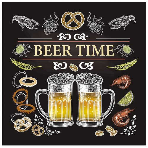 фото Подставка под горячее дерев. "beer time" 14*14 см "мультидом" мт18-11