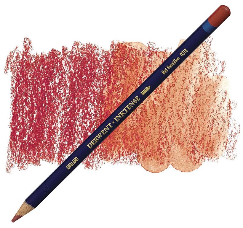 Карандаш чернильный Derwent "Inktense" Вермильон (алый) средний - фото №2
