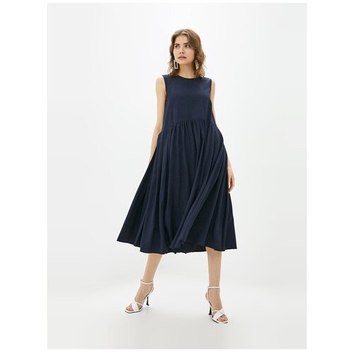 фото Платье baon свободное платье со складками baon, размер: m, синий