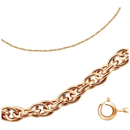 Цепь Красносельский Ювелирпром, красное золото, 585 проба, родирование, длина 60 см, средний вес 5.65 г