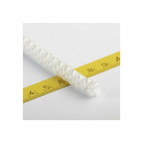 Шнур (веревка) полипропилен вязаный d=6мм, 20м, без сердечника, белый, 30179 Сибшнур