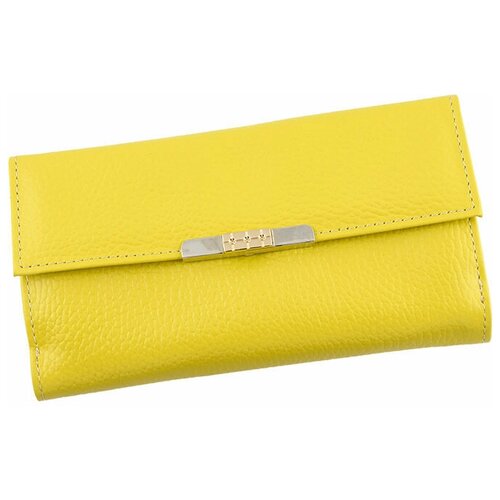 фото Кошелек женский из натуральной кожи, маленький бумажник для денег, портмоне на каждый день желтый cro-b-30-321 нет бренда