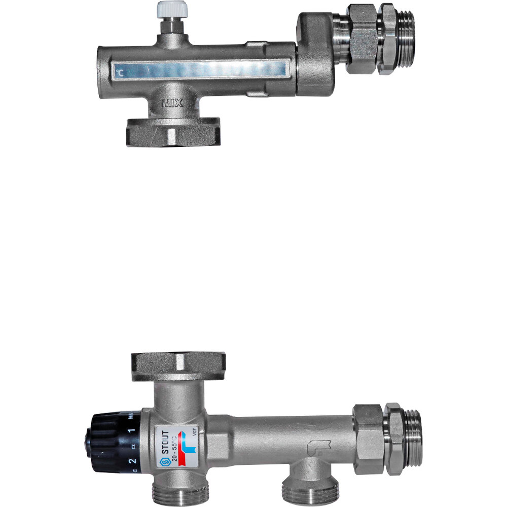 Насосно-смесительный узел Stout для теплого пола с термостатическим клапаном без насоса (SDG-0120-005010)