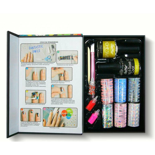 Фольга переводная для дизайна Jessnail Фольга, набор 6 шт, № 005