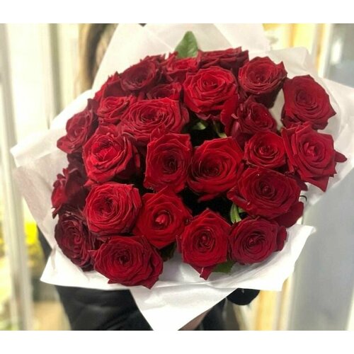 Большой букет красных роз 25 красных роз