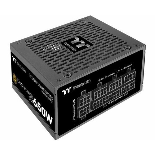 Блок питания Thermaltake SFX Toughpower SFX 650 PS-STP-0650FNFAGE-1 мощность 650W 80 gold разъем питания 2444pin APFC диаметр вентилятора 90mm разъемы 3xSATA Cab Manag RTL 1685957 18420₽