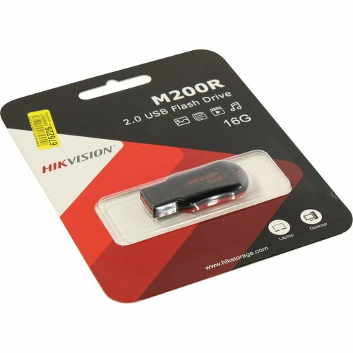 USB flash накопитель HIKVISION HS-USB-M200R/16G 16ГБ, USB2.0, черный