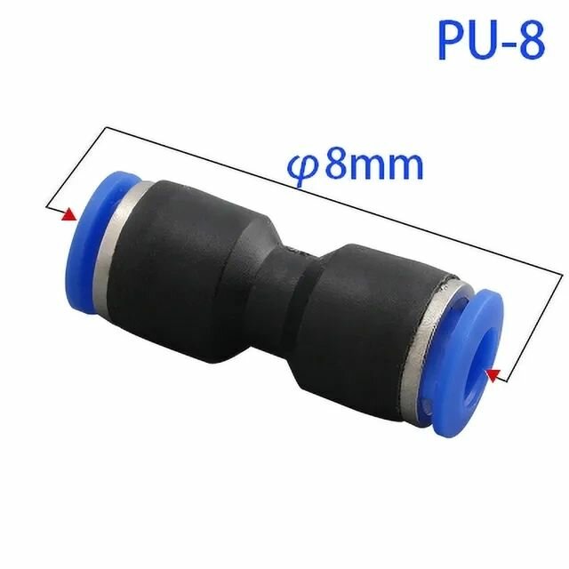 Пластиковый соединитель быстросъемный фитинг 8 мм