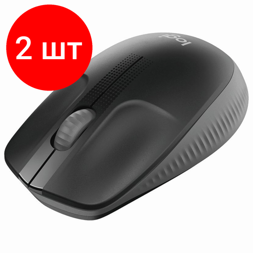 Комплект 2 шт, Мышь беспроводная LOGITECH M190, 2 кнопки+1 колесо-кнопка, оптическая, чёрно-серый 910-005905 мышь logitech m190 mid grey 910 005906