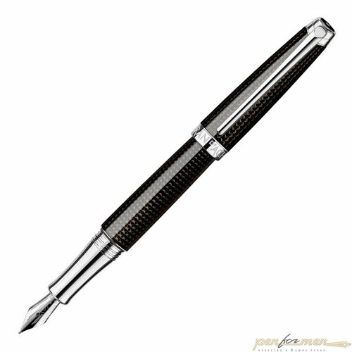 CARANDACHE Перьевая ручка Carandache Leman de Nuit RH черная с пером F 18K (4799.009) черный, для цветной печати, серебристый