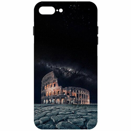 Чехол-накладка Krutoff Soft Case Италия, Колизей для iPhone 7 Plus/8 Plus черный чехол накладка krutoff soft case италия колизей для iphone 7 8 черный