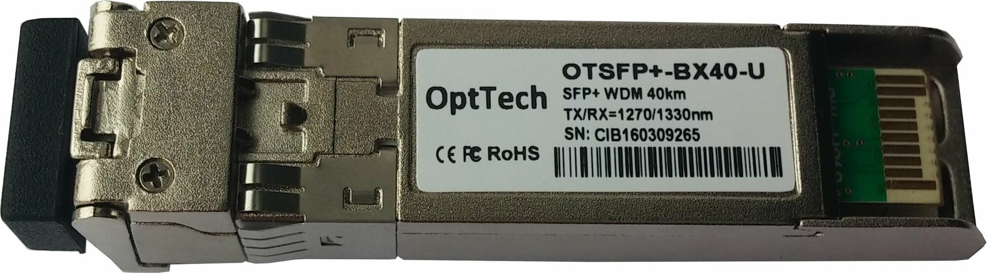 Трансивер модуль SFP+, WDM, TX/RX 1270/1330nm, 40km OTSFP+-BX40-U