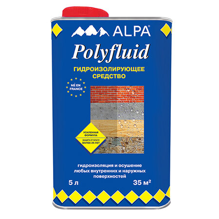 Гидроизоляция Alpa Polifluid 2.5л Защита от Влаги Бесцветная / Альпа Полифлюид.