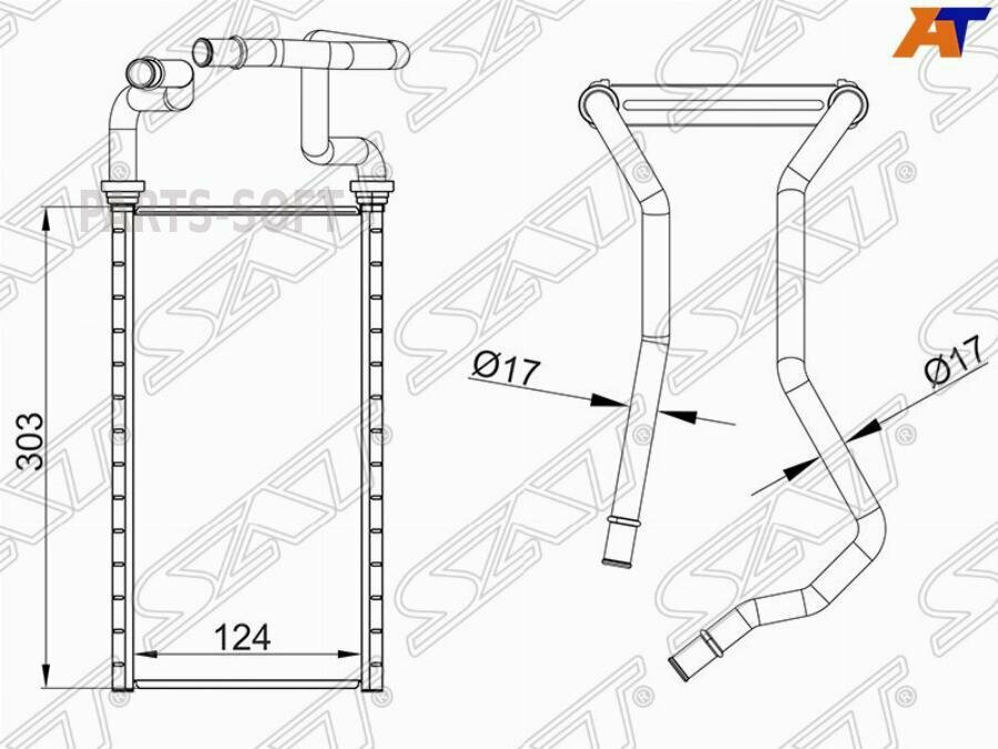 SAT ST-TY92-395-0 Радиатор отопителя салона TOYOTA LAND CRUISER 200/LEXUS LX570 07-