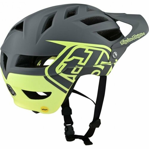 Велошлем Troy Lee Designs A1 Helmet W/MIPS Classic (Gray/Yellow, M/L, 2023 (190111603))