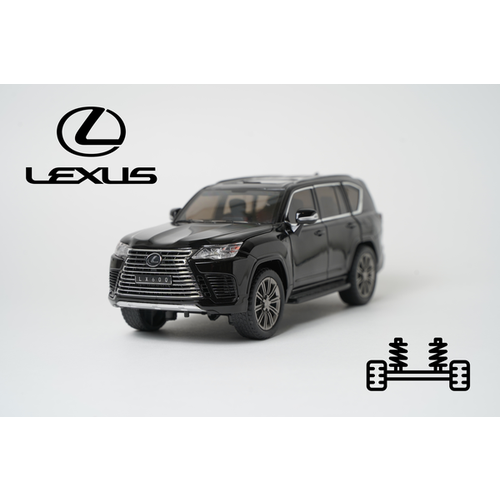 Машинка металлическая модель Лексус Lexus LX 570 1:24 21 см Черный, инерционная со световыми и звуковыми эффектами