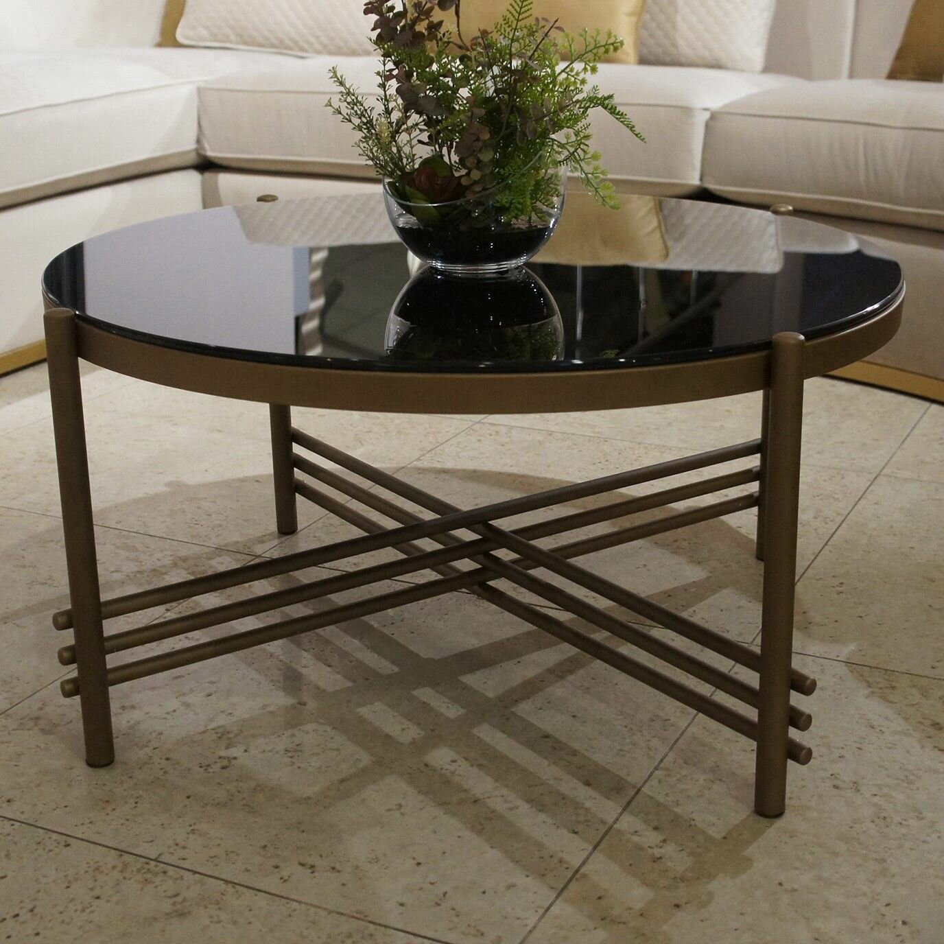 фото Стол журнальный Halmar ISMENA (черный/золотой)