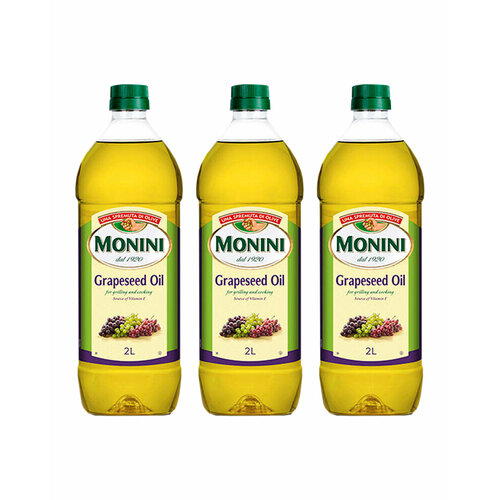 Масло Monini из Виноградных Косточек Grapeseed Oil 2 л, пластик - 3 шт