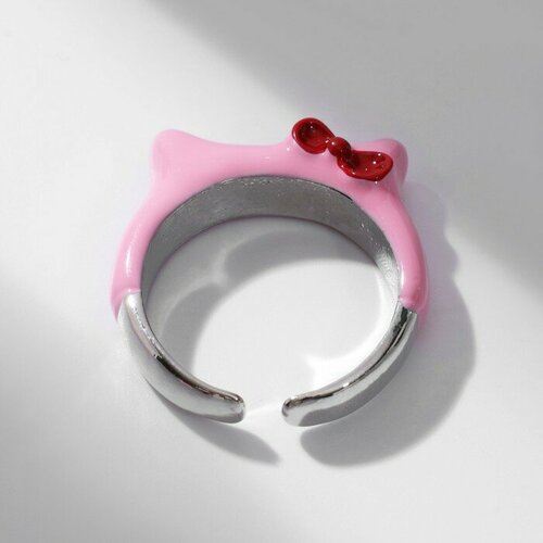 Кольцо Queen Fair, эмаль, розовый кольцо formygirl бижутерный сплав серебрение размер 17 красный серебряный