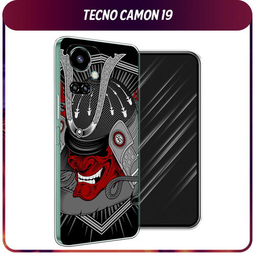 Силиконовый чехол на Tecno Camon 19/19 Pro 4G / Текно Камон 19/19 Про 4G Красная маска самурая силиконовый чехол на tecno camon 19 19 pro 4g текно камон 19 19 про 4g белая кошка с цветами