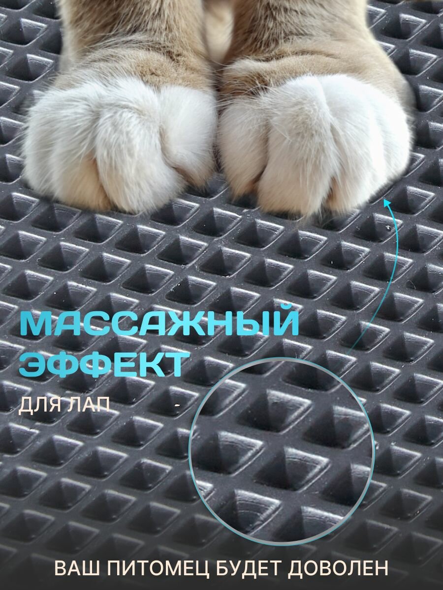 Коврик для мисок Eco Cover 30*45см, серый, материал EVA — фото 1