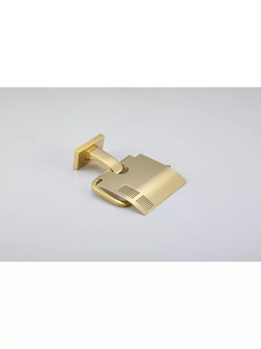 Держатель Gappo G0703-3 для туалетной бумаги, латунь, с крышкой, золото — фото 1