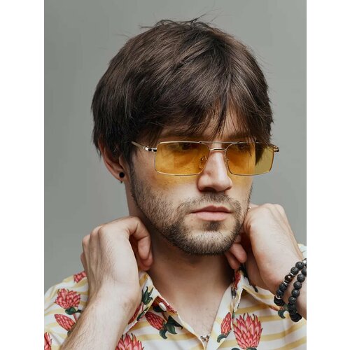 Солнцезащитные очки , желтый, оранжевый