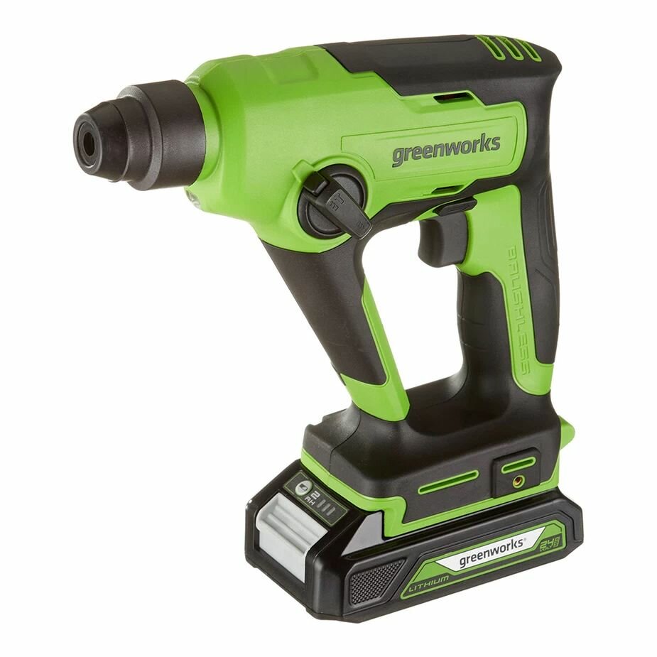 Перфоратор аккумуляторный бесщеточный Greenworks Арт. 3803107UA 12 ДЖ 24V c 1хАКБ 2Ач и ЗУ в сумке