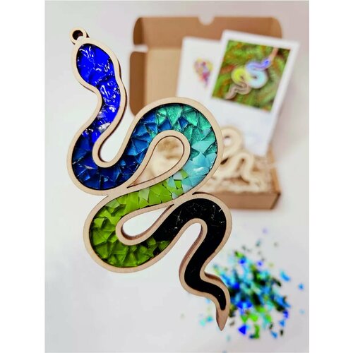 Набор мозаики из стекла Змея зеленая