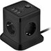 Сетевой фильтр Cablexpert Tower 4р, 10А, 3xUSB, 3.1А, 2м, ур. защиты 2+, черный, коробка TWR-4-U3-B-2