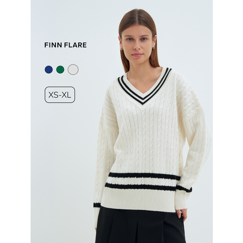 фото Джемпер finn flare вязаный, размер xl(176-100-106), , молочный