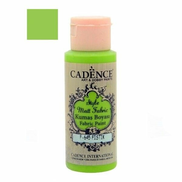 Краска матовая для ткани Cadence Style Matt Fabric Paint, 59 ml. Pistachio Green F-645