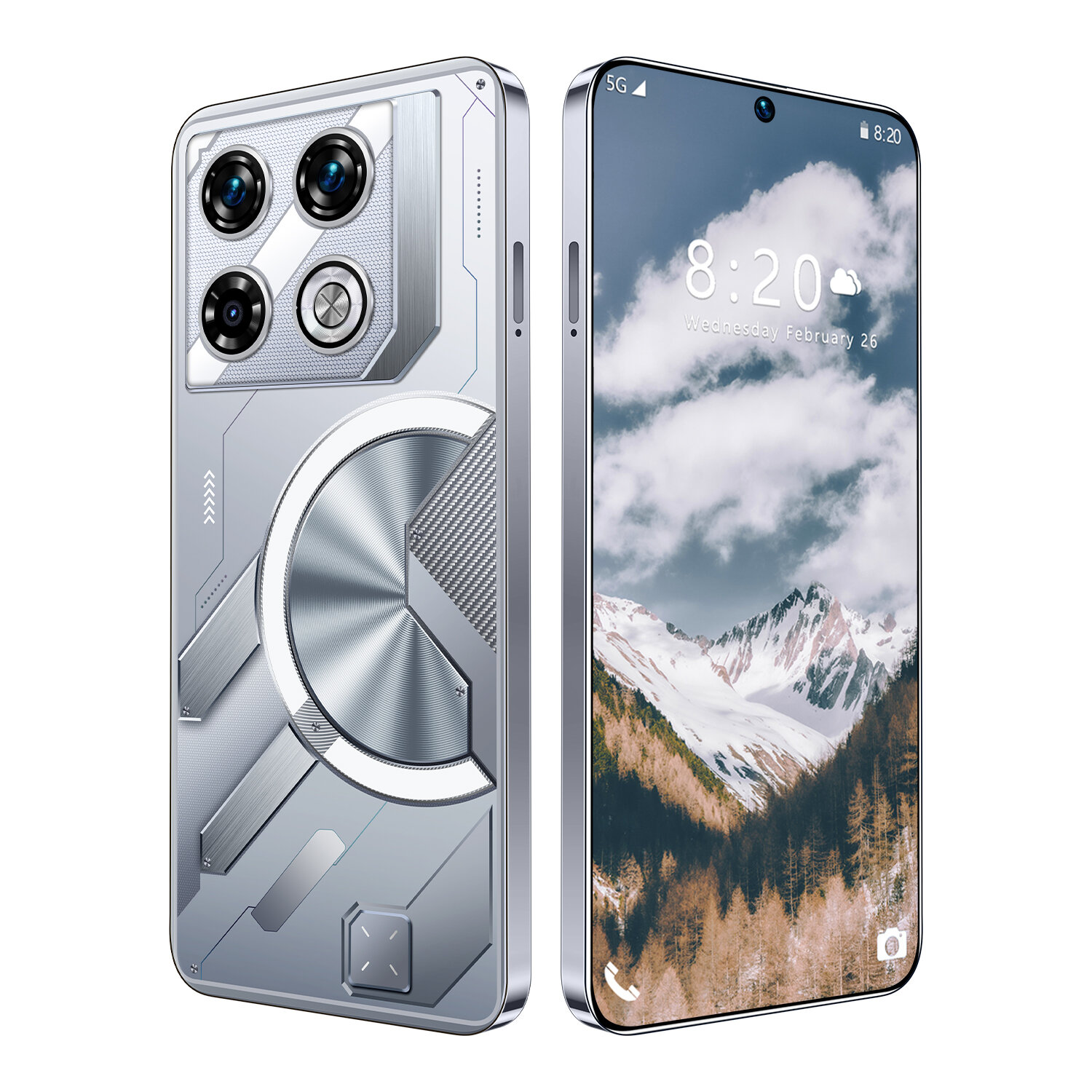 GT20 Pro, смартфон, русское меню, сеть 5G, память 16 ГБ+1 ТБ, перфорированный экран, серебристый