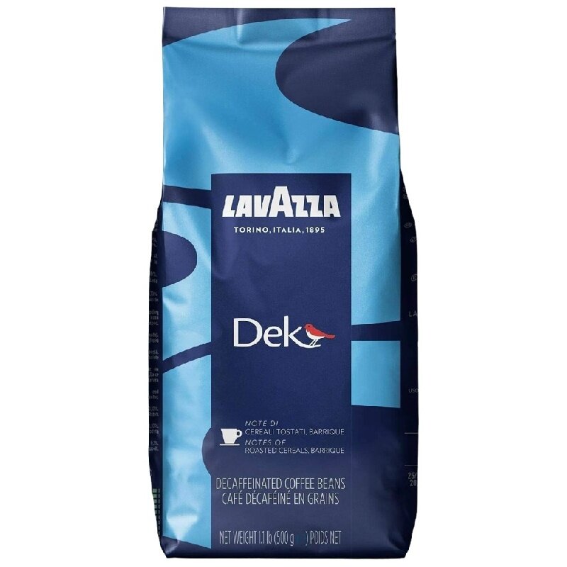 Кофе LAVAZZA DEK зерно без кофеина /пакет/ 500г