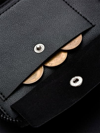 Кошелек , фактура зернистая, черный — фото 1