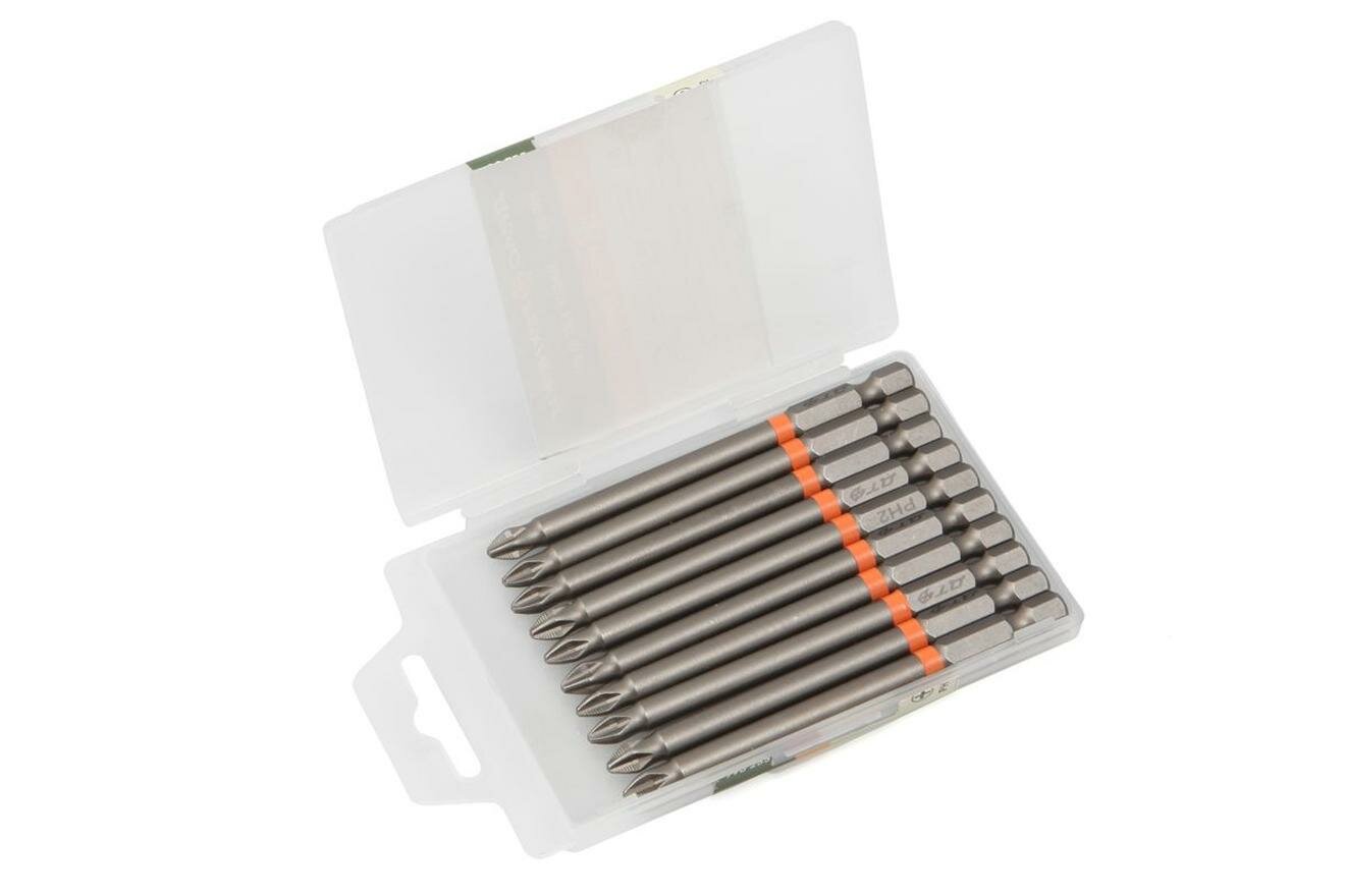 Биты 1/4' PH2 х 90 мм 10 шт. в наборе Намагниченный наконечник Дело Техники