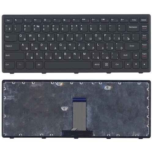 Клавиатура для ноутбука Lenovo Flex 14 черная с черной рамкой 658₽
