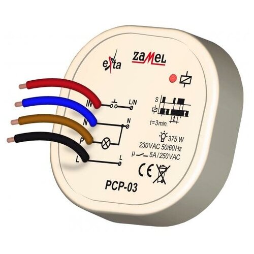 Zamel Реле времени импульсное с задержкой выключения, 230V AC, IP20 PCP-03 (5 шт.)