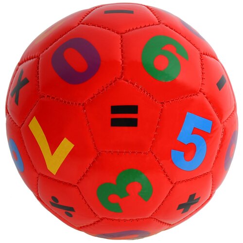 фото Мяч футбольный детский "цифры" №2, диаметр 15 см, 100г, цвет красный, пвх, мячик для детей, мячик футбольный маленький для малышей, мяч для игры на улице, мяч для игры в футбол, развивающая игрушка компания друзей