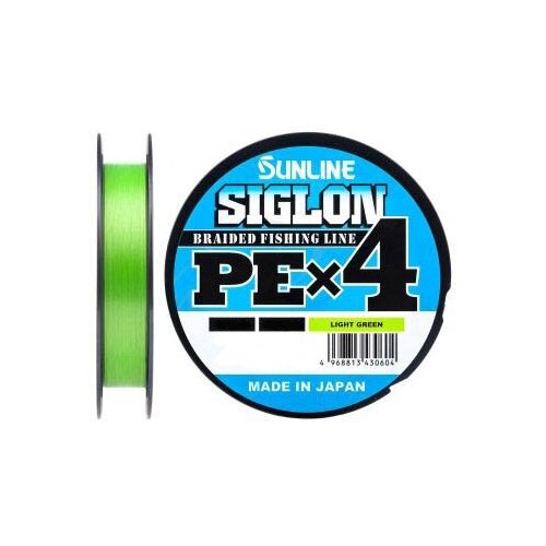 SUN LINE Плетеный шнур SIGLON PE х4 Светло-зеленый 300м. # 1,0 (0,17мм) 7,7 кг