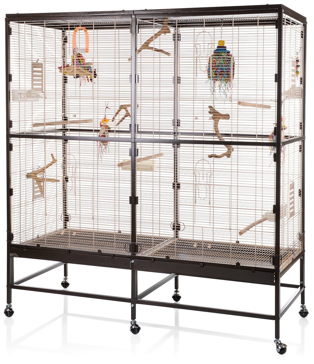MONTANA Клетка для малых и средних птиц "Paradiso 150 ", Choco-Vanile, 150х65х161см (Германия) - фотография № 1