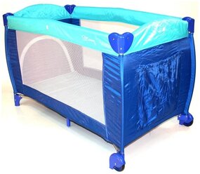 Кровать-манеж B1200 (голубой с синим) Stiony 120*60