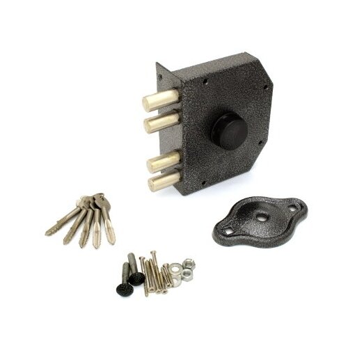 Замок накладной тяжёлый Сельмаш Киров 053-03А б/о крестовой ключ